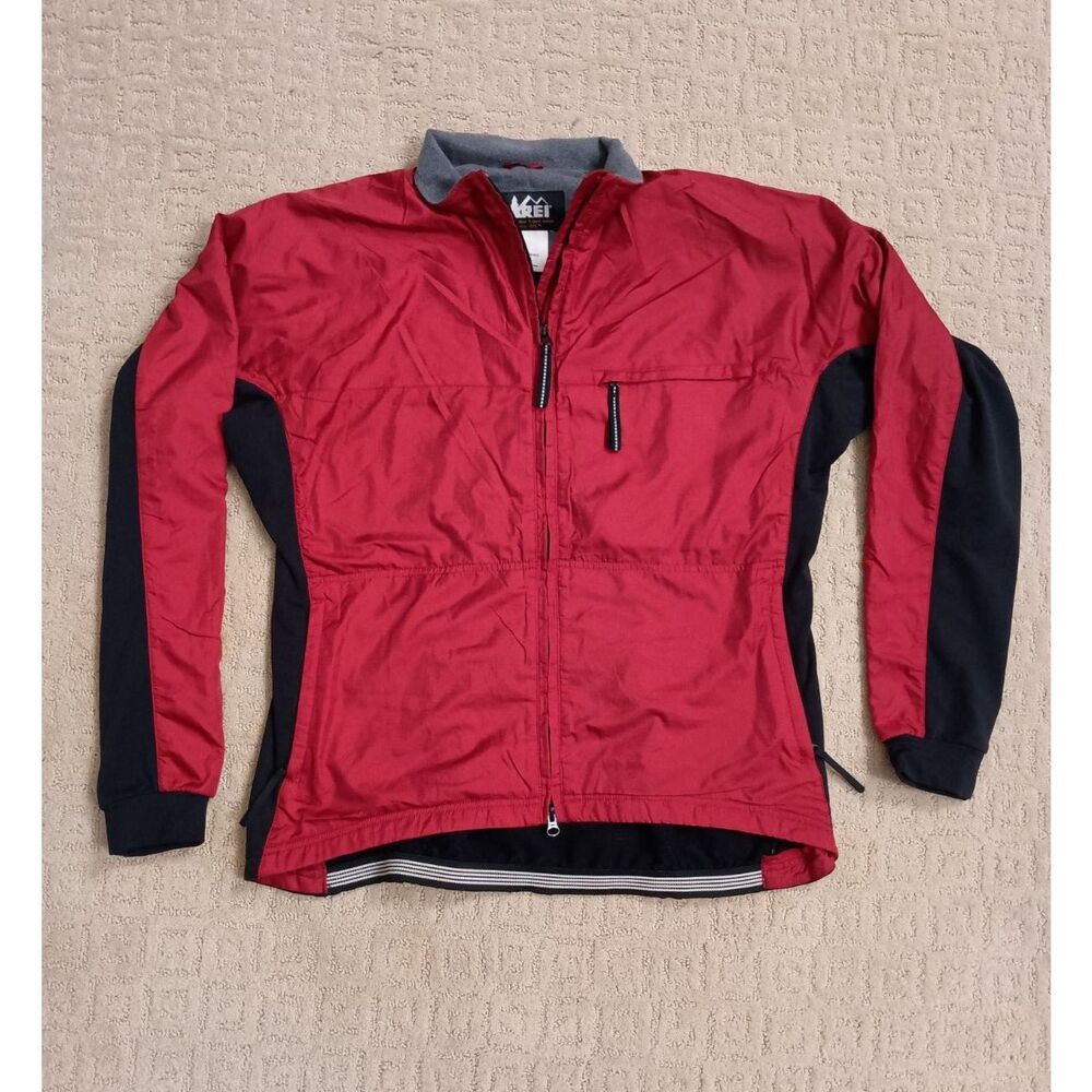 Rei Jacket Womens XL Red & Black Co-Op Cycles Full Zip
